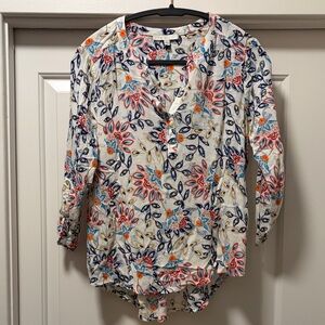 Pale Sky Floral Print Women's Top size large